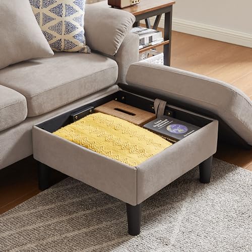 Light Grey Convertible Sectional Sofa W36648