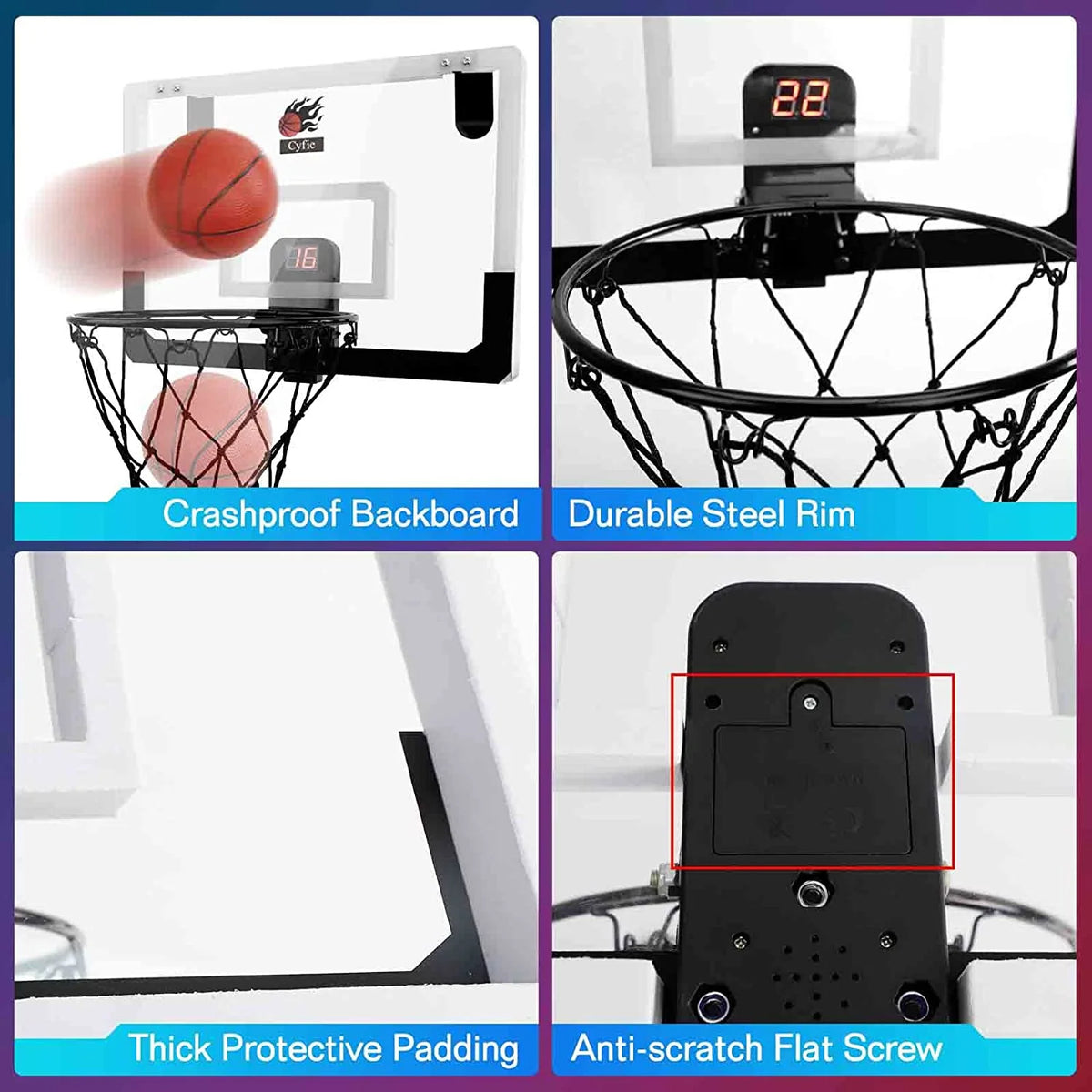 Mini Basketball Hoop Toys with Score Record and Sounds E2795