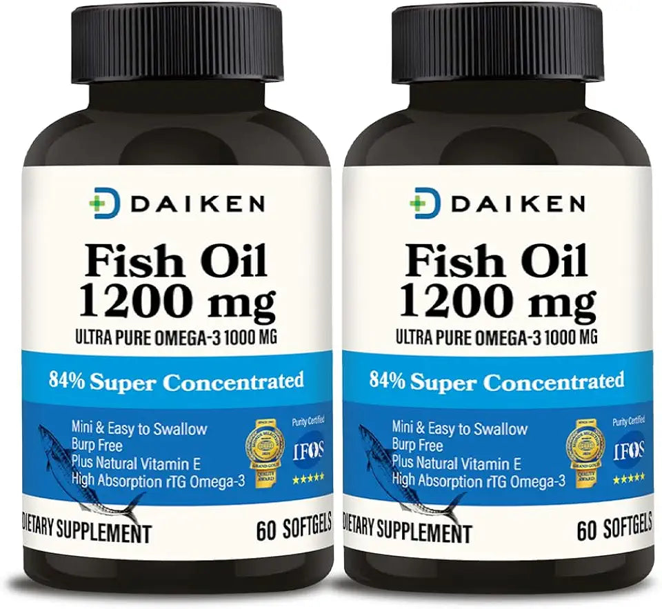 Mini Fish Oil 1200 mg rTG Omega 3 60 Softgels S298