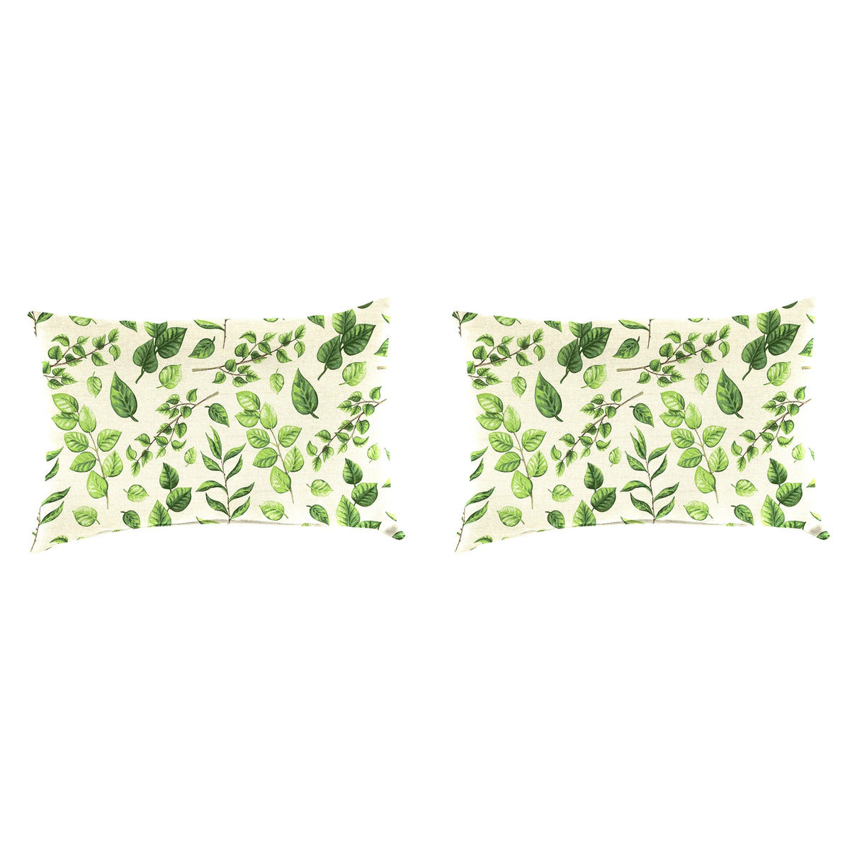Aloe Green Leaves Rectangular Outdoor Lumbar Throw Pillow 2 Pack F473334