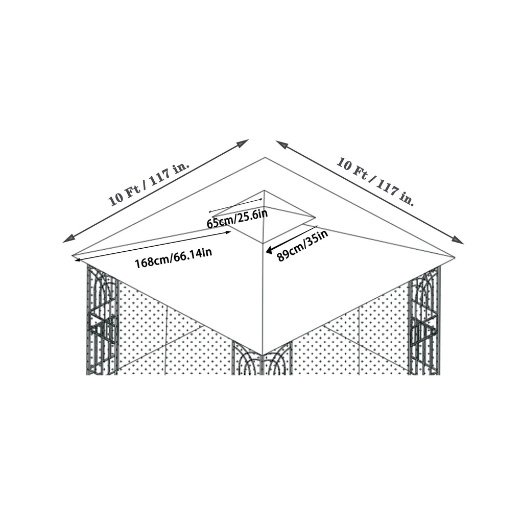 Gray Patio Gazebo Replacement Canopy Top G625