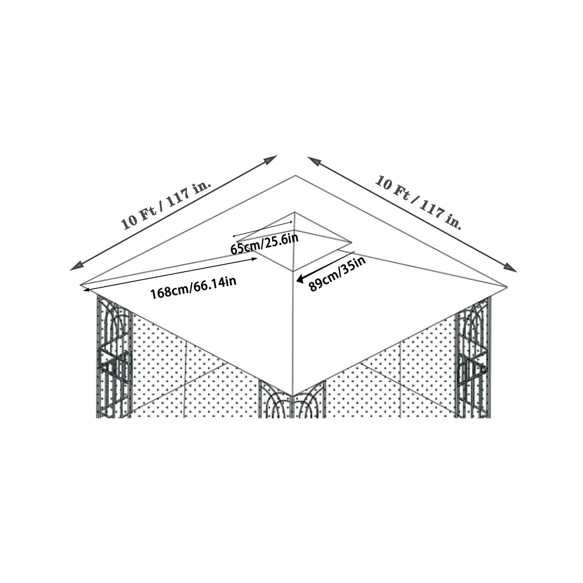 Gray Patio Gazebo Replacement Canopy Top G625