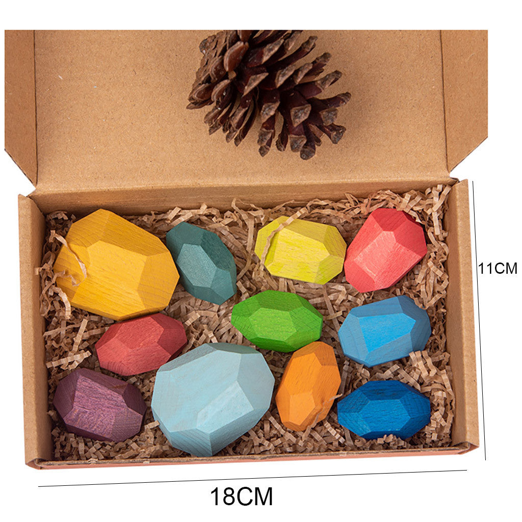Wooden Stone Building Block Stacking Game T39335