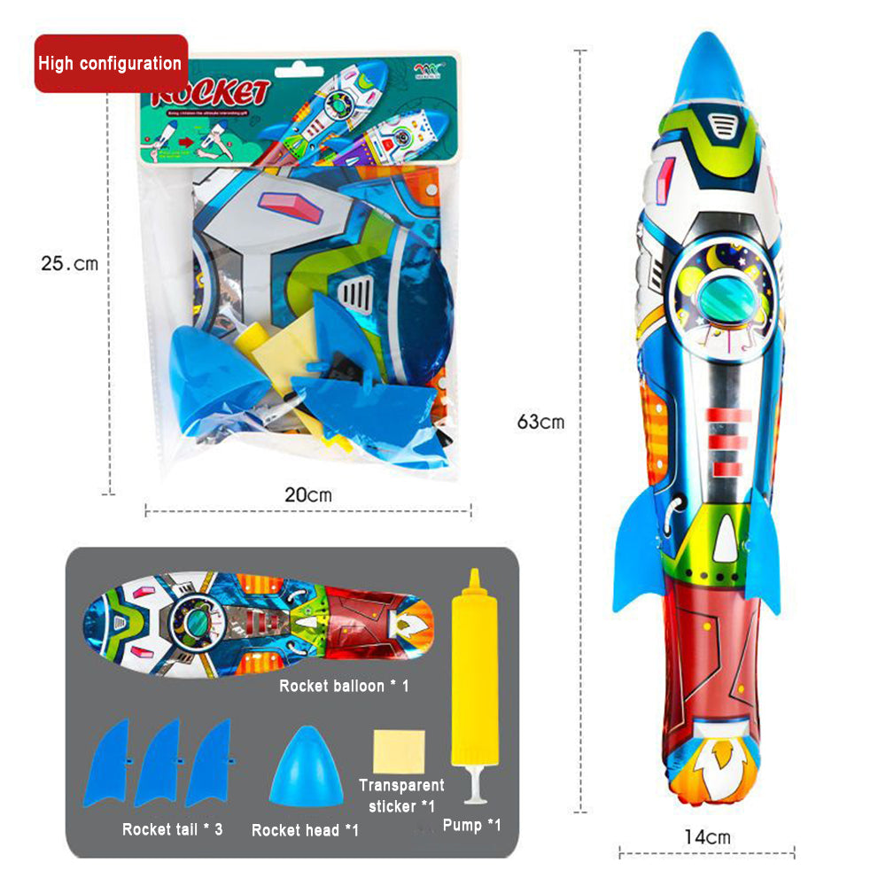 Children Ejection Rocket Outdoor Sport Shooting Game Inflatable Hand Throwing Rocket Launcher Boys Toys K469161