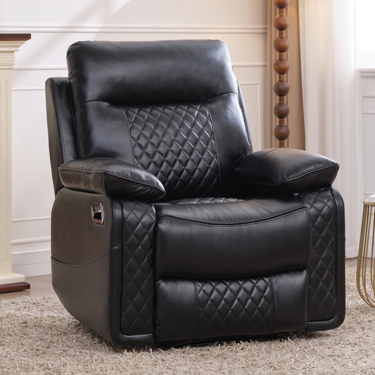 Black PU Leather Recliner Chair E5569