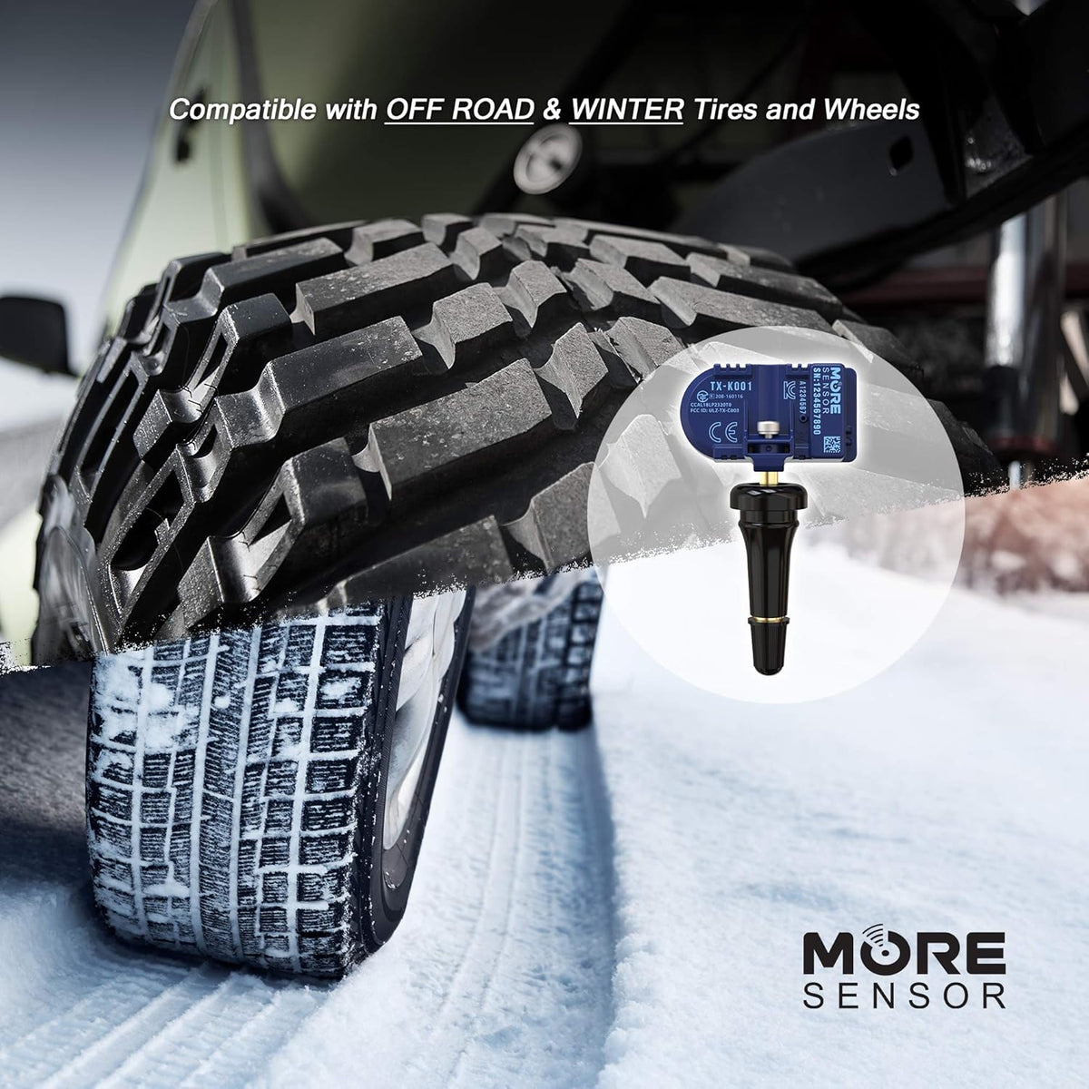 Compact 315MHz TPMS Tire Pressure Sensor 4-Pack with Rubber Valve Stem E692