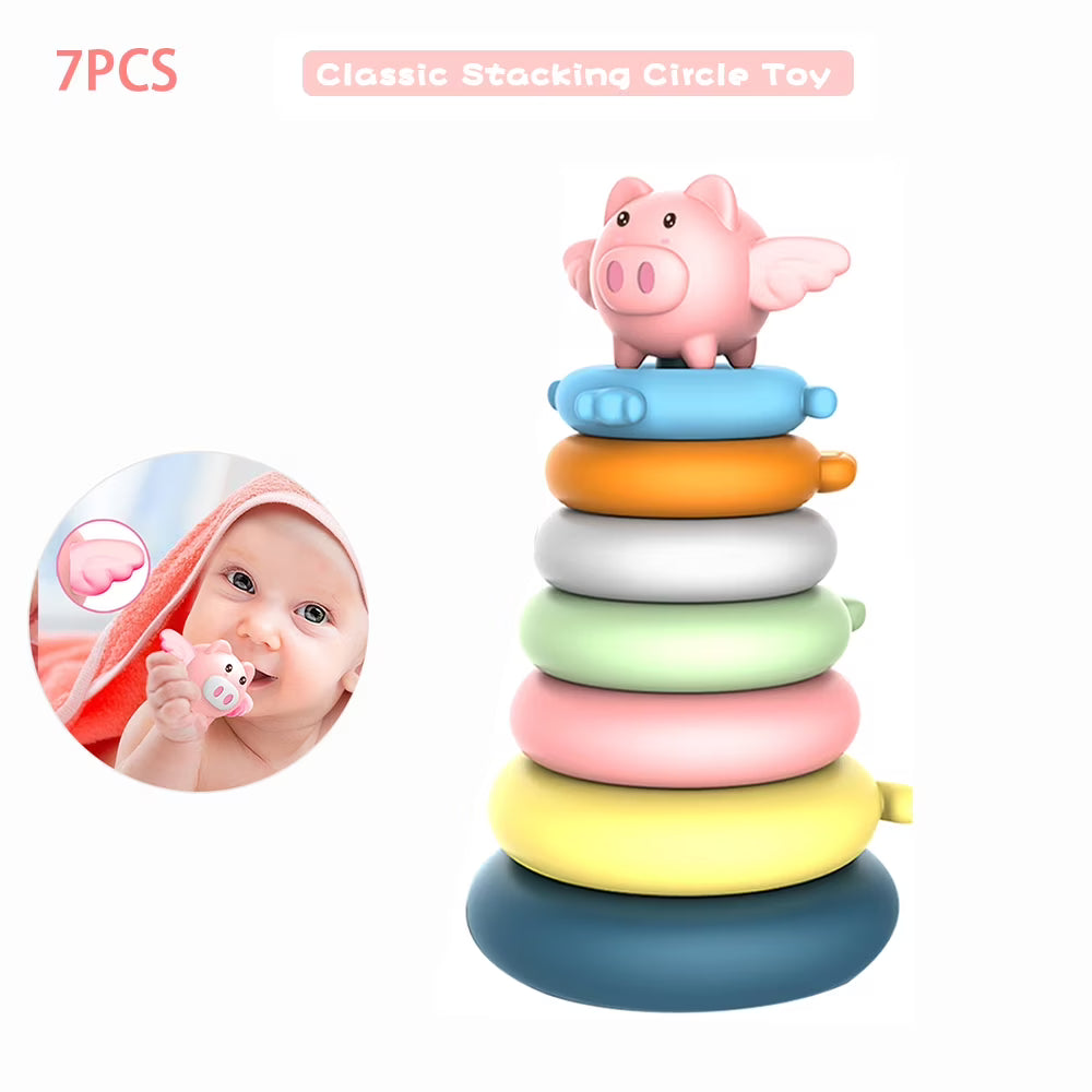 7 Rings Baby Stacking & Nesting Toys Montessori Baby Blocks Stacker P995417