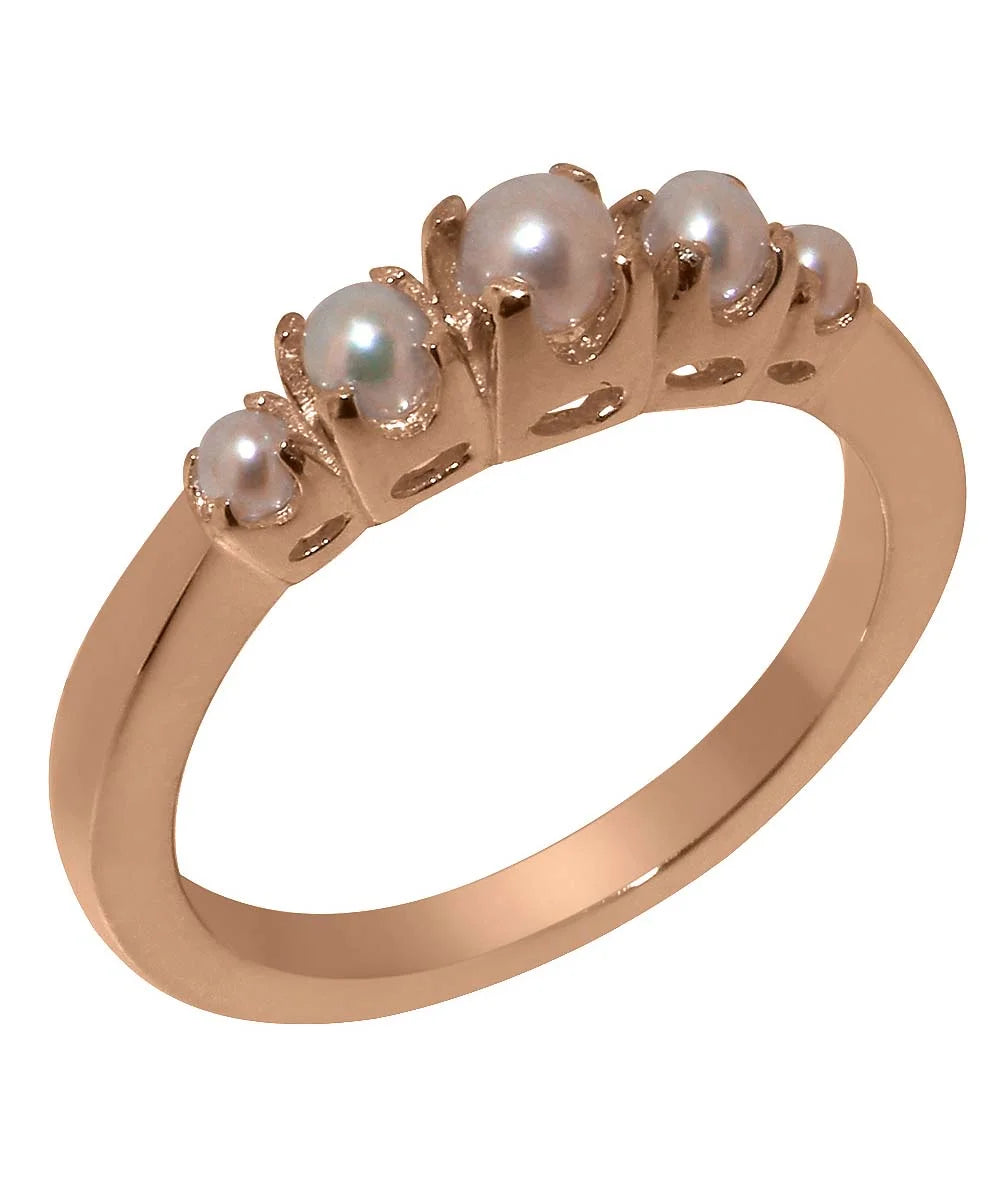 14k Rose Gold Cultured Pearl Ring S7038
