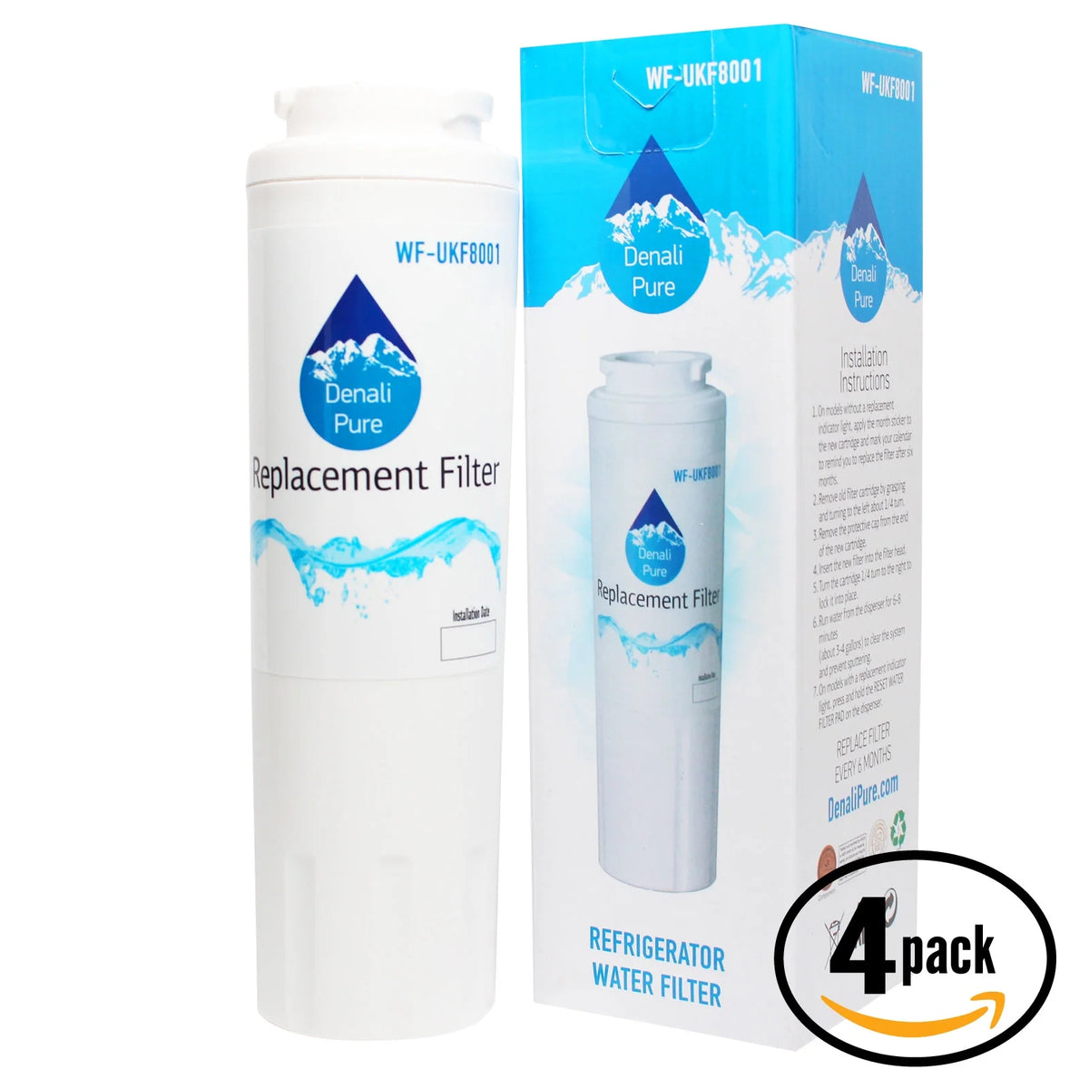 4-Pack Replacement Refrigerator Water Filter Cartridge W329
