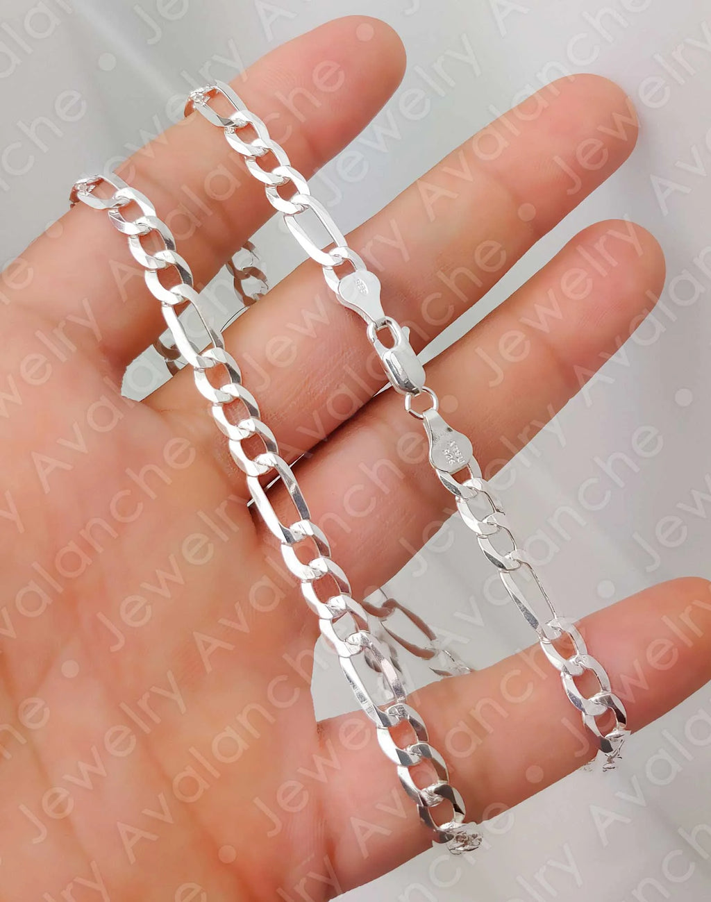 .925 Sterling Silver Figaro Link Chain Necklace 16 inches Q899