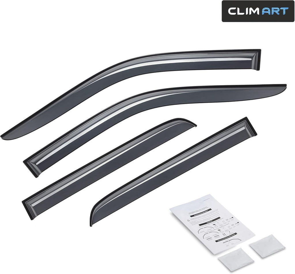 4pcs Dark Smoke Tape-on Window Deflectors A234