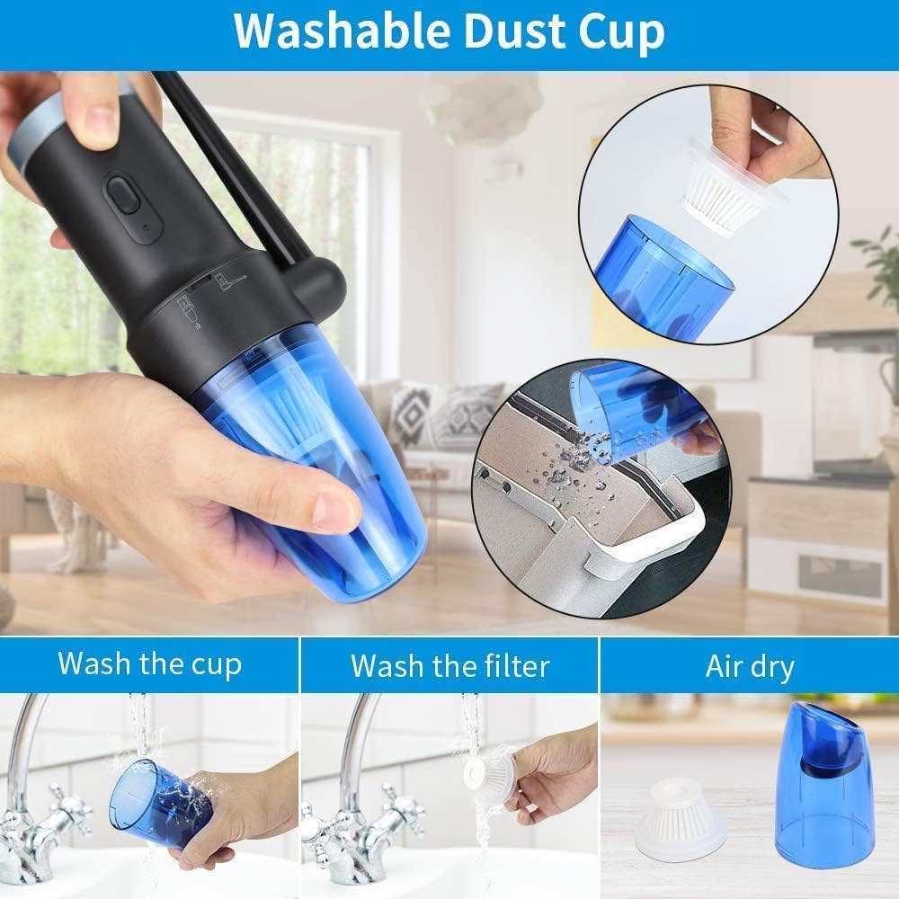 Compressed Air Duster 2-in-1, USB Rechargeable Electric Mini Vacuum Cleaner N401