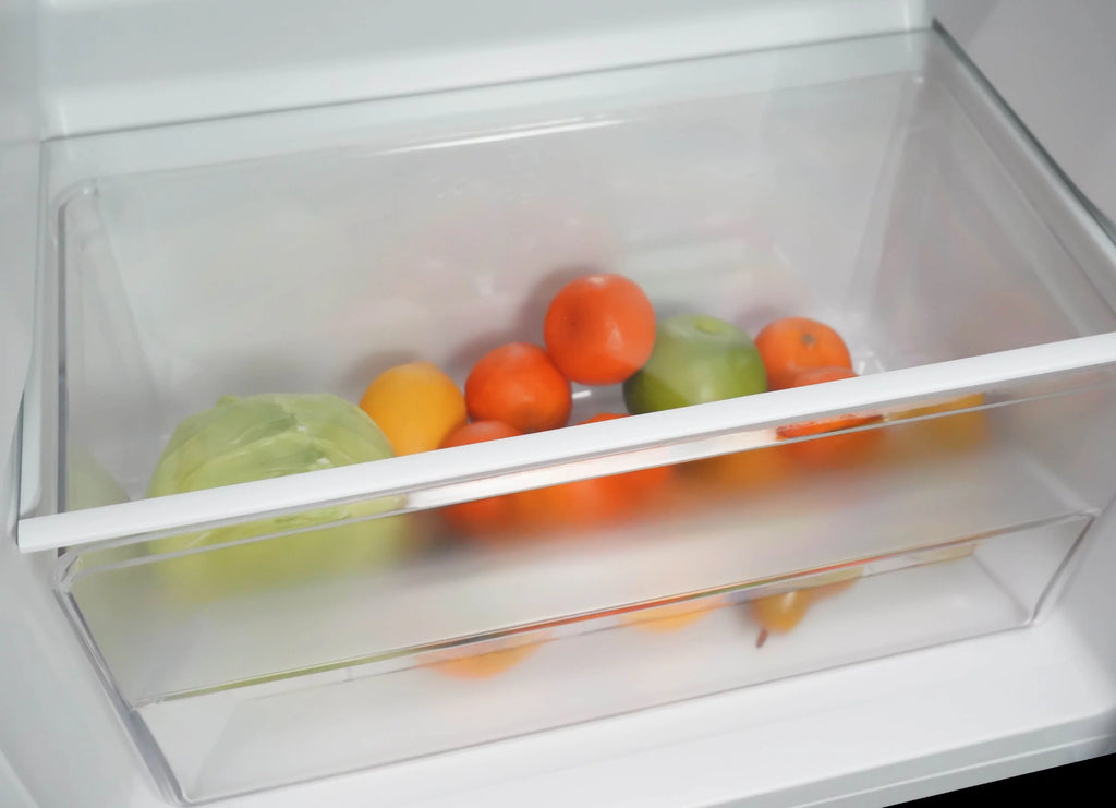 White 7.4 cu ft Top Mount Fridge B408