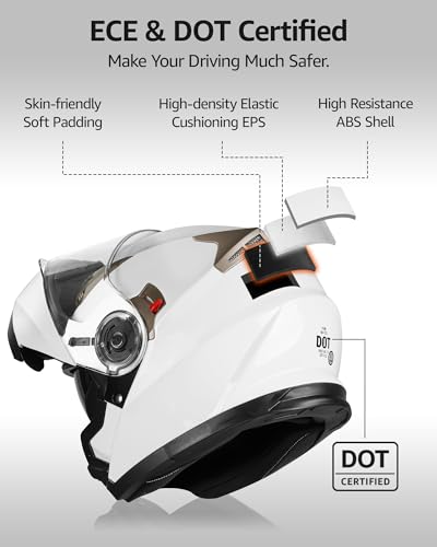 DOT Approved Full Face Motorcycle Helmet with Flip Up Dual Visor L65088