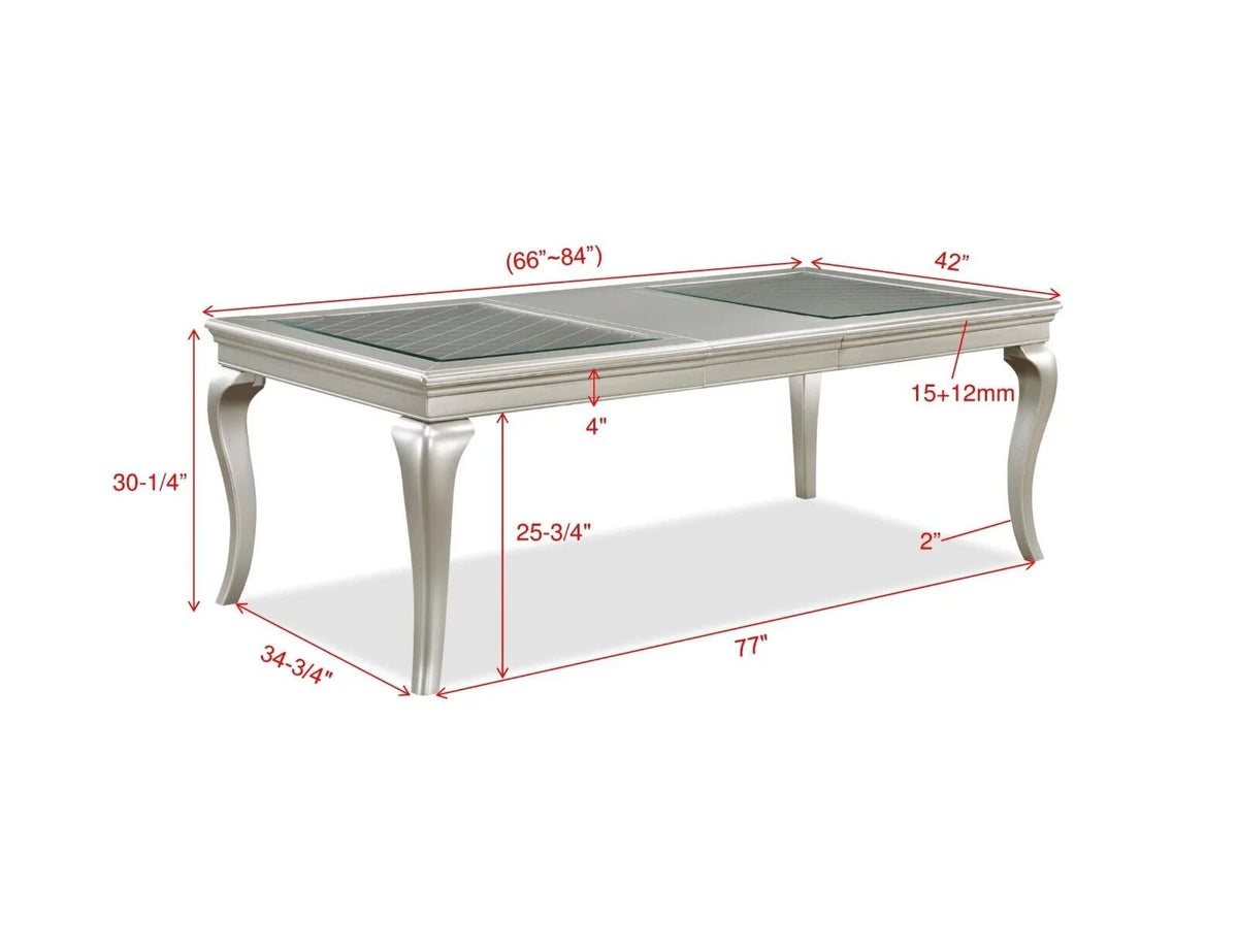 6pc Extendable Dining Set with Upholstered Chair and Bench F19309