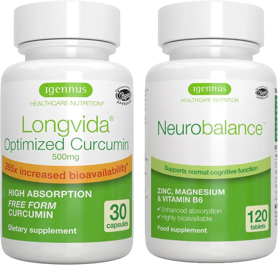 500mg Curcumin Zinc Magnesium B6 Vegan Bundle N24771