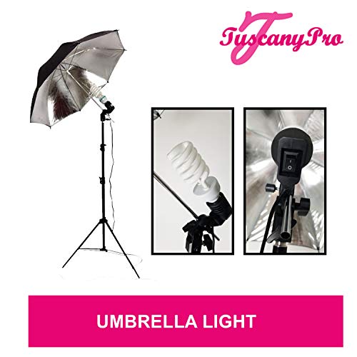 Portable Heavy-Duty Makeup Artist Chair with Umbrella Light Kit D541