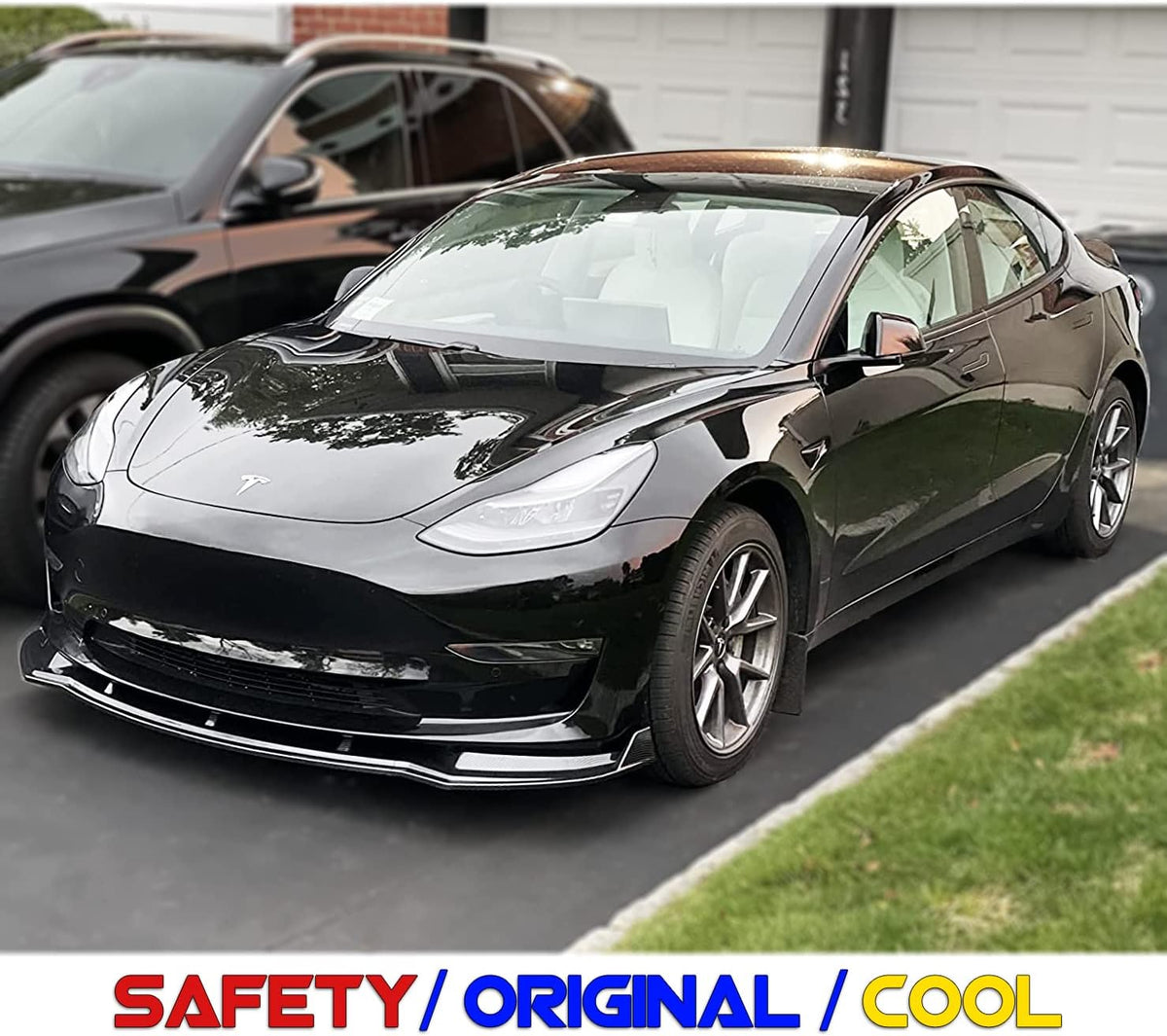 ABS Glossy Carbon Fiber Front Lip Spoiler F217