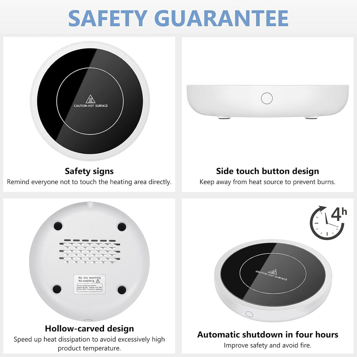 Electric Beverage Warmer Plate with 3 Temperature Settings W201