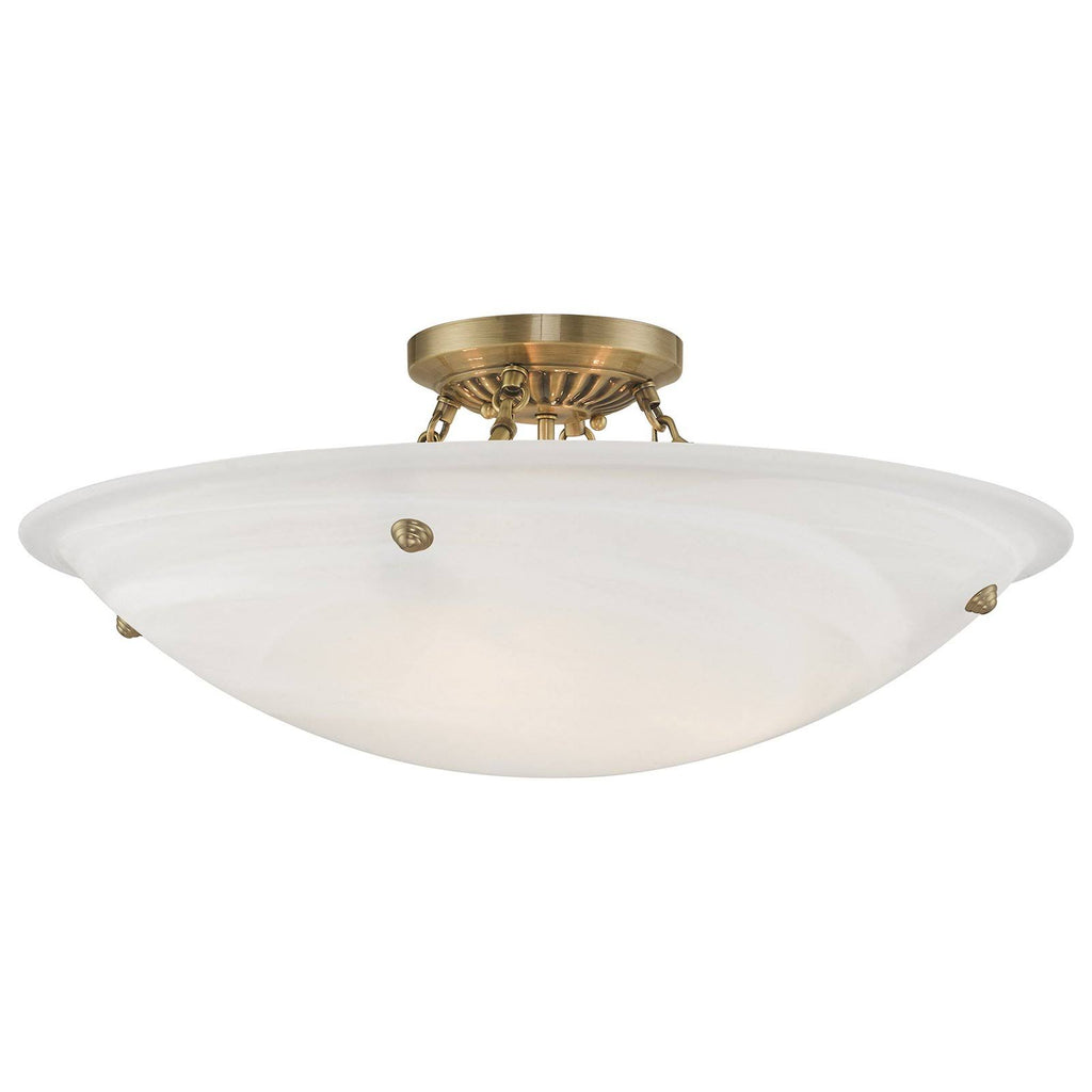 4 Light Flush Mount Antique Brass P311064