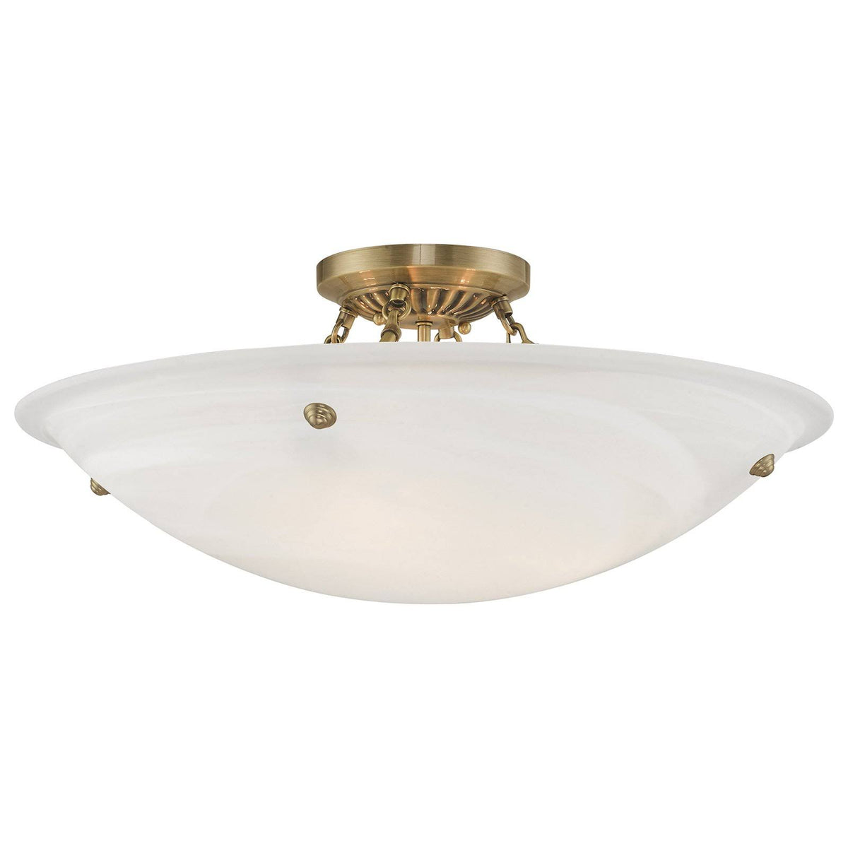 4 Light Flush Mount Antique Brass P311064