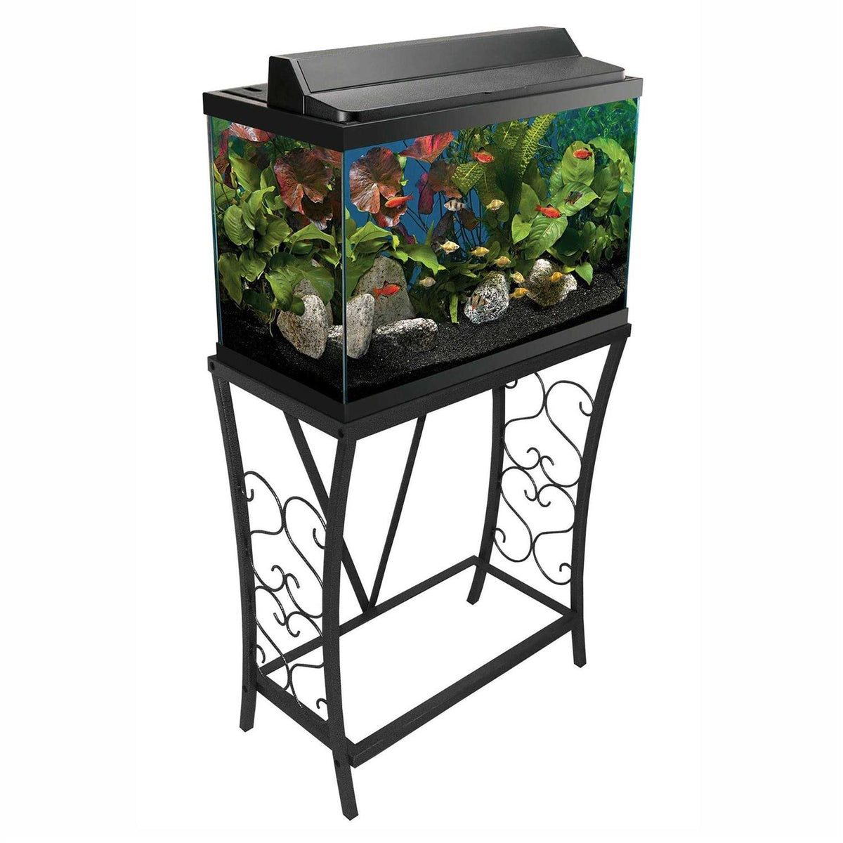 20 Gallon Scroll Aquarium Stand Black W47557
