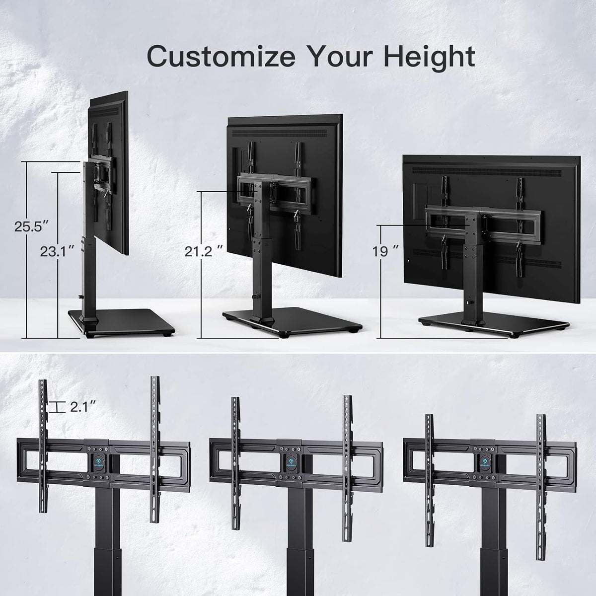 Swivel TV Stand for 32 to 70 inch Flat Screen TVs Height Adjustable J312
