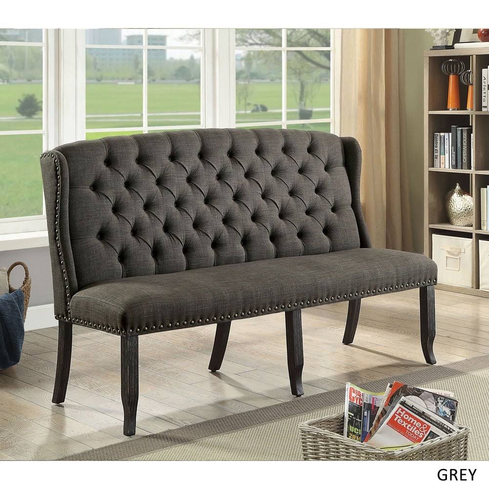 Dark Blue Linen Upholstered Loveseat B42328