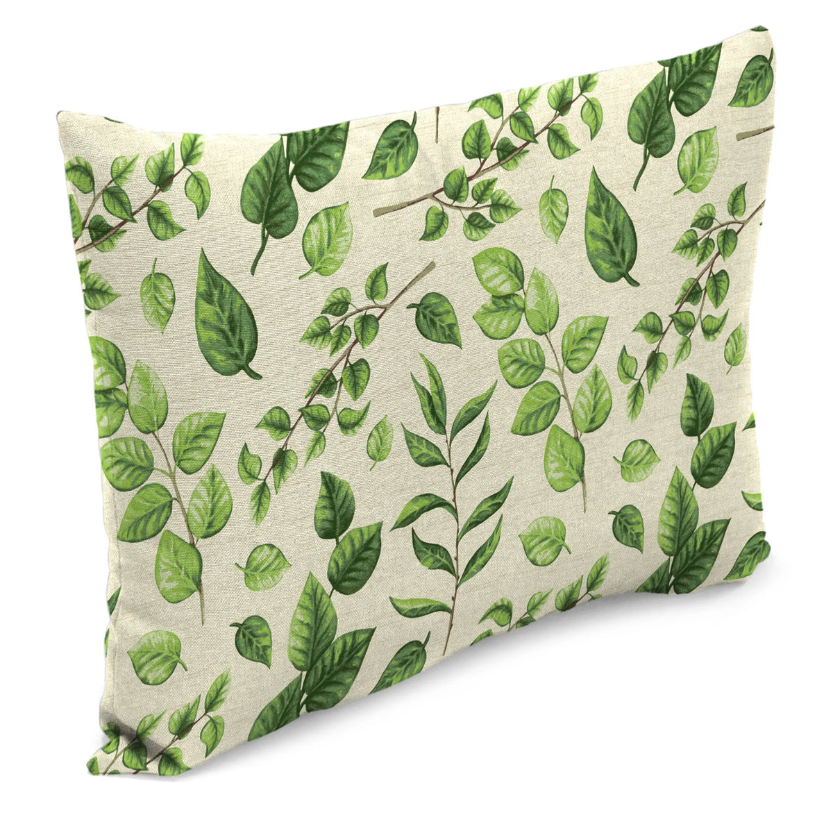 Aloe Green Leaves Rectangular Outdoor Lumbar Throw Pillow 2 Pack F473334