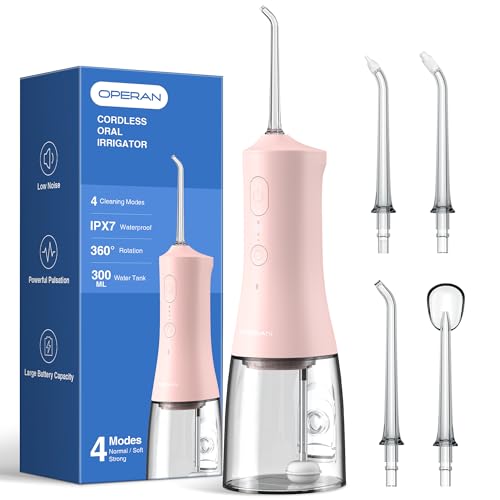 300ml Cordless Water Flosser with 4 Modes 4 Jet Tips IPX7 Waterproof Black J1341