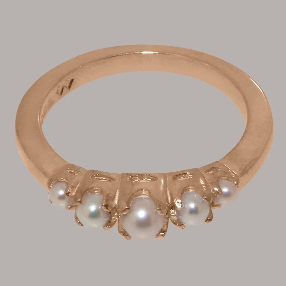 14k Rose Gold Cultured Pearl Ring S7038