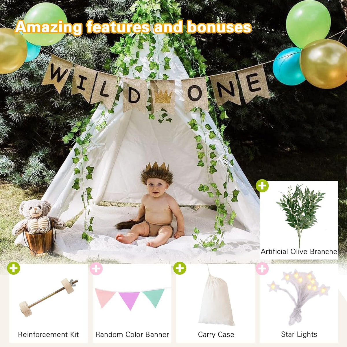 Teepee Play Tent with Carry Case Pack of 2 A63735