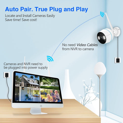 15.6 IPS Monitor 4PCS 3MP Camera Wireless Security Camera System with 2TB HDD I616088