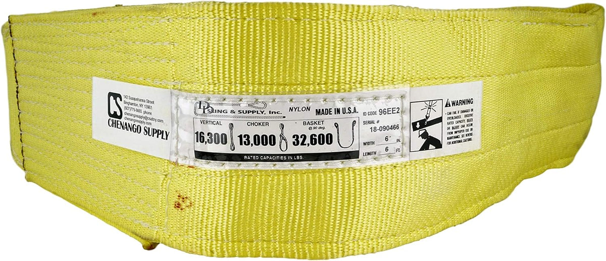 Nylon Lifting Slings, Eye & Eye, 4" x 8', 2 Ply, Pack of 2 D42632