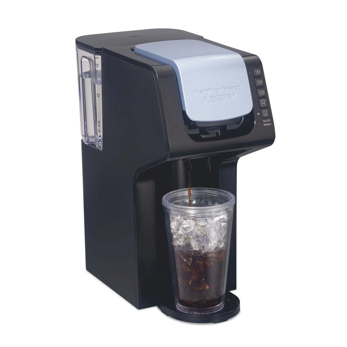 Single-Serve Iced & Hot Coffee Maker with 50 oz Water Reservoir, Black T923