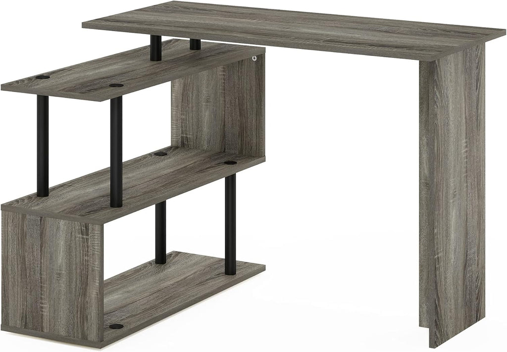 L-Shape Computer Desk with 3-Tier Shelves A816