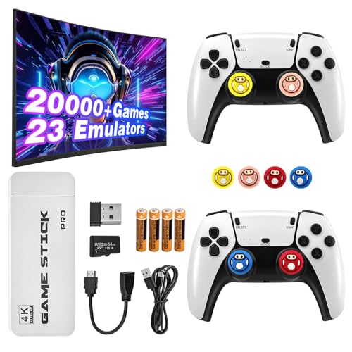 4K HDMI Retro Gaming Console Stick with 20,000+ Classic Games, 23 Emulators & Dual 2.4G Wireless Controllers Z545