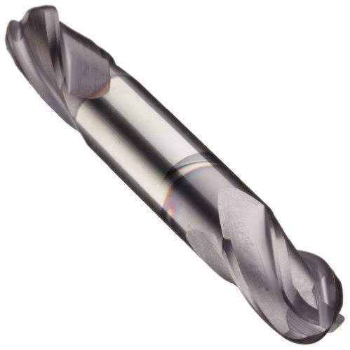 3/8" 4 Flute Solid Carbide Ball End Mill TiAlN Finish Double End O2839