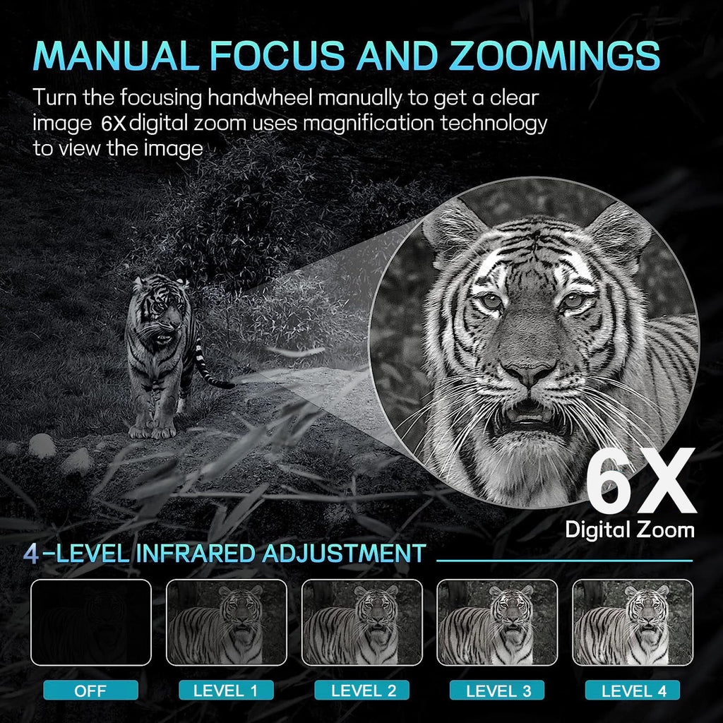 Night Vision Binoculars with 32GB SD Card 24MP/1080P 6x Zoom Y608662