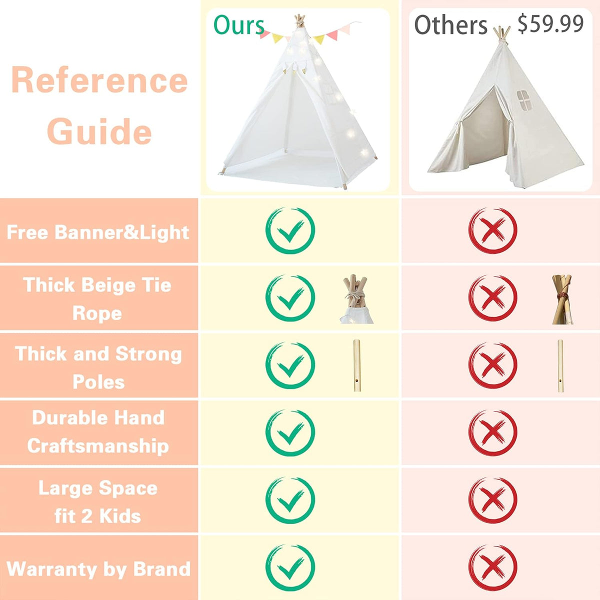 Teepee Play Tent with Carry Case Pack of 2 A63735