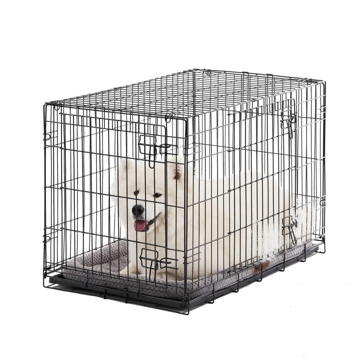 Double Door Folding Wire Dog Crate with Divider J5675