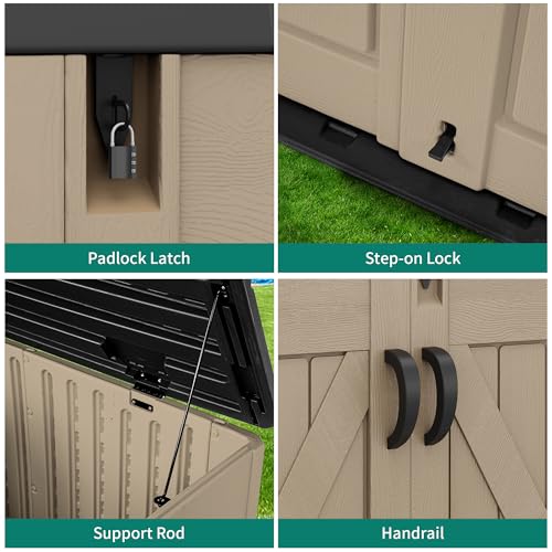 Dark Gray Weather Resistant Resin Storage Shed X665192