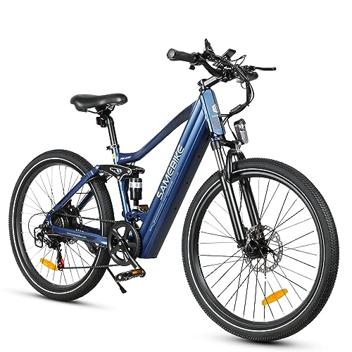 Electric Bike 750W 28MPH Full Suspension 26 inch Ebike 48V 14Ah Battery 7 Speed Electric Bicycle with LCD Color Display F2592