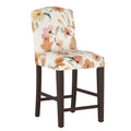 Camel Back Counter Height Barstool with Floral Print W9264