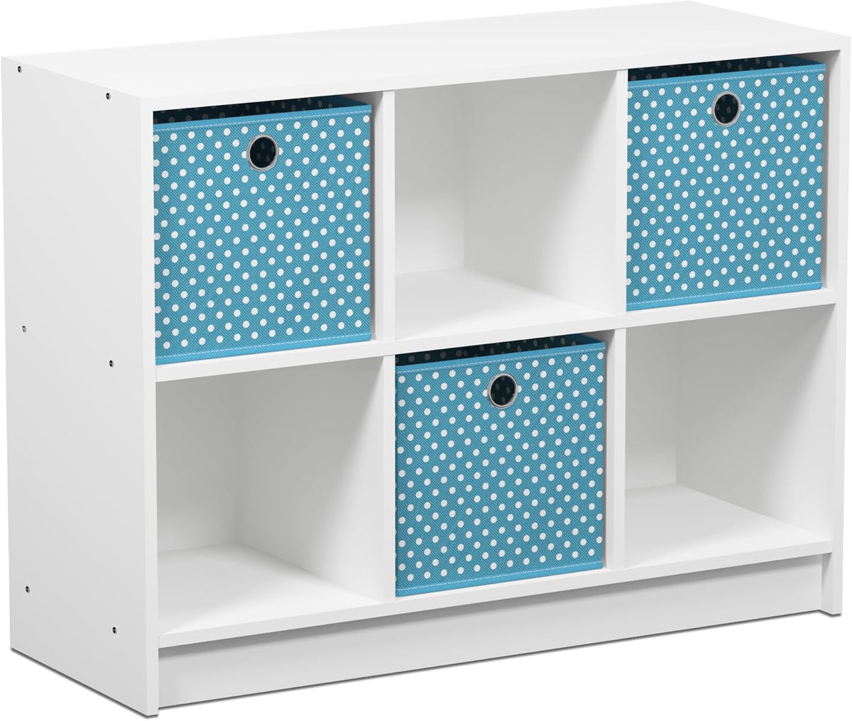 White Light Blue Bookcase Storage Shelves M5201