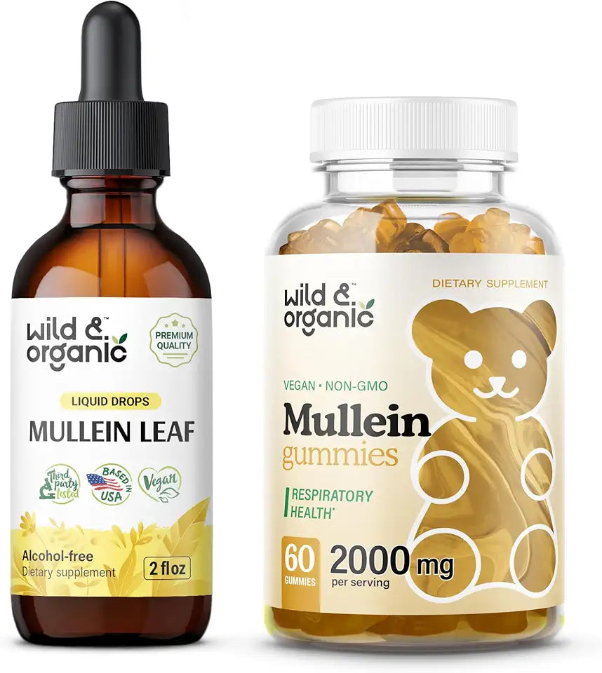 Mullein Tincture 2 fl oz & Mullein Gummies 60 Count I5703