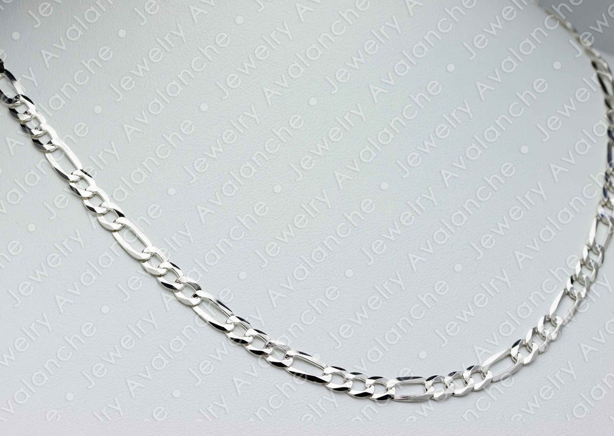 .925 Sterling Silver Figaro Link Chain Necklace 16 inches Q899