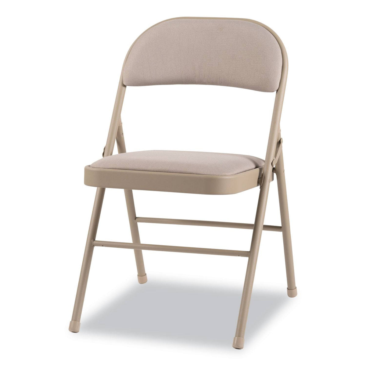 Steel Folding Chair with Fabric Back and Seat, Tan, 4/Carton Y226