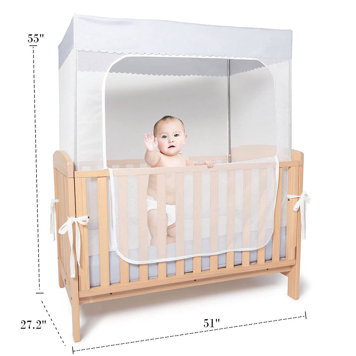 Pink See Through Mesh Crib Tent Z3776