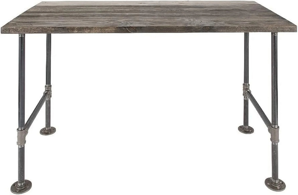 Wood Office Desk with Industrial Pipe Legs P775